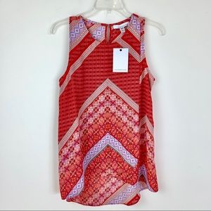 NWT Fourteen Place Sleeveless Hi-lo Faux Wrap Top